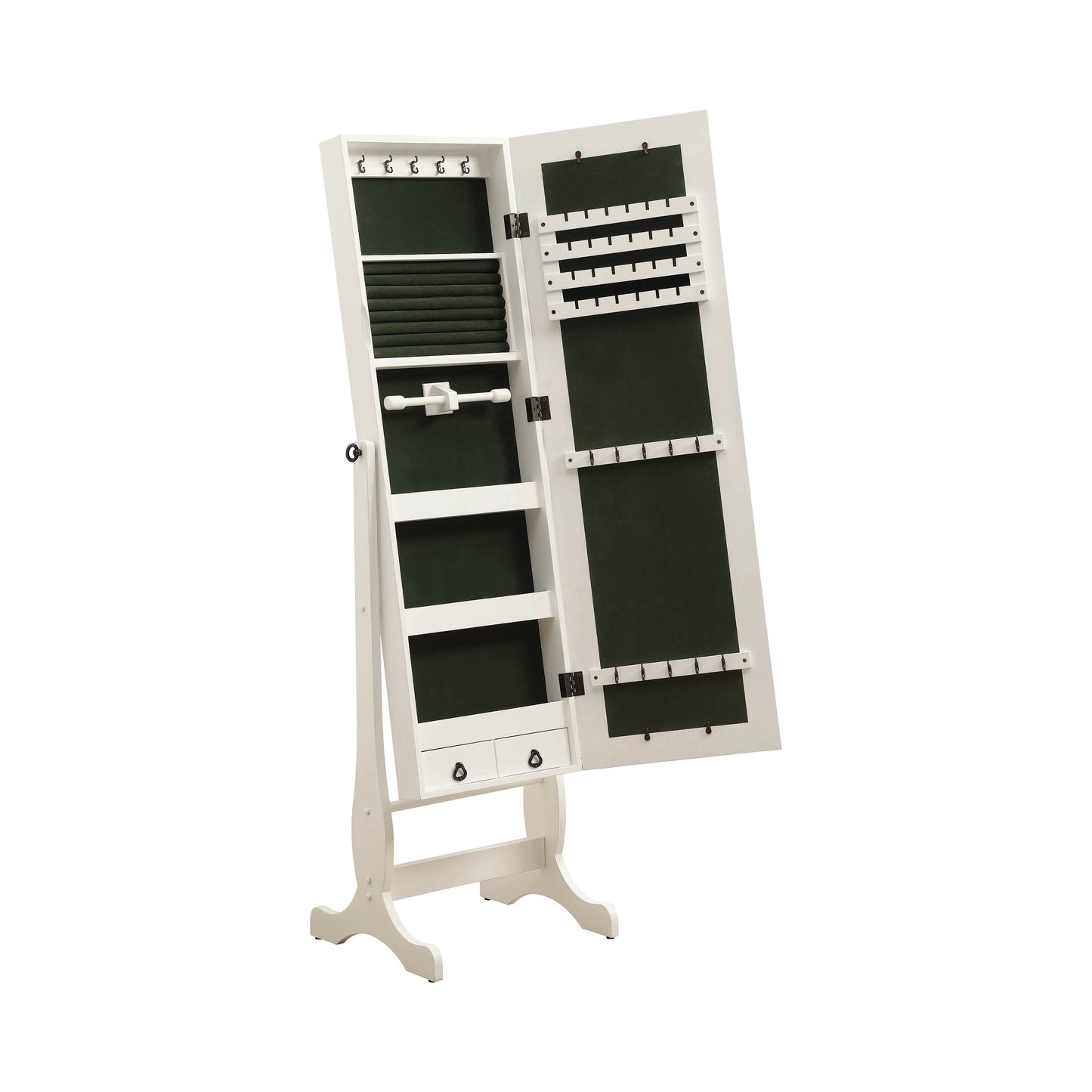 Jewelry Cheval Mirror With Drawers White - 901804