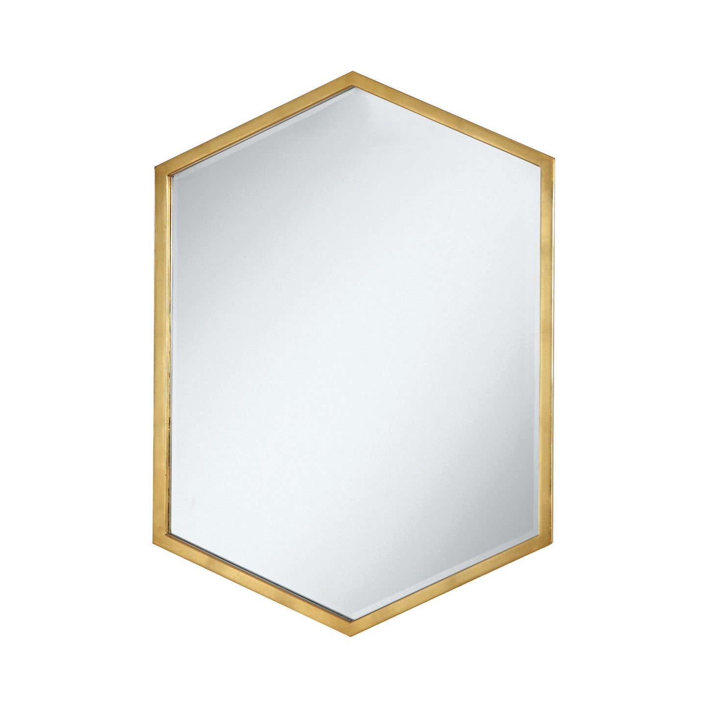Hexagon Shaped Wall Mirror Gold - 	902356