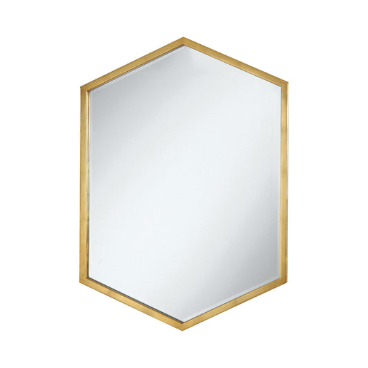Hexagon Shaped Wall Mirror Gold - 	902356