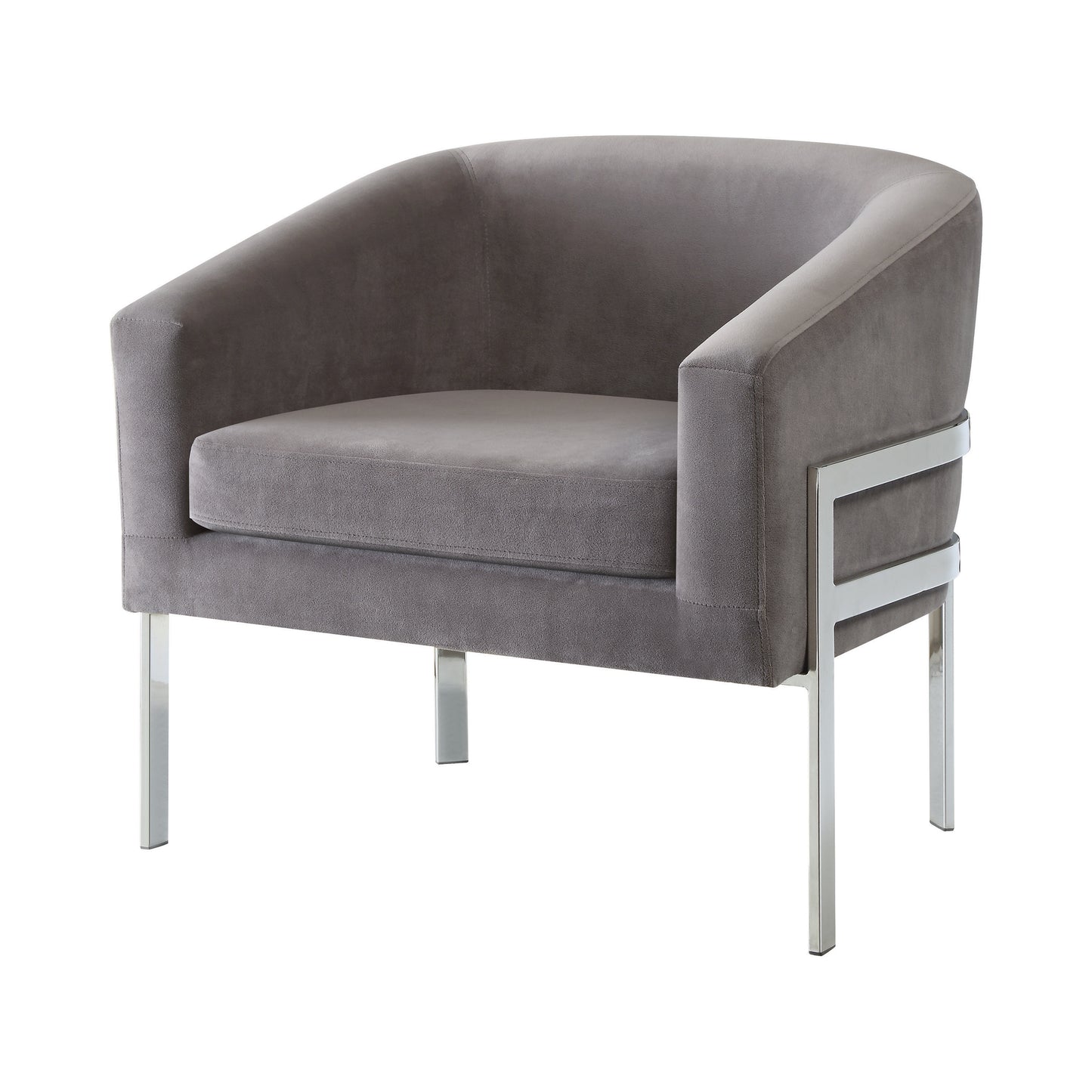 Barrel Back Accent Chair With Sloped Arm Grey - 902563