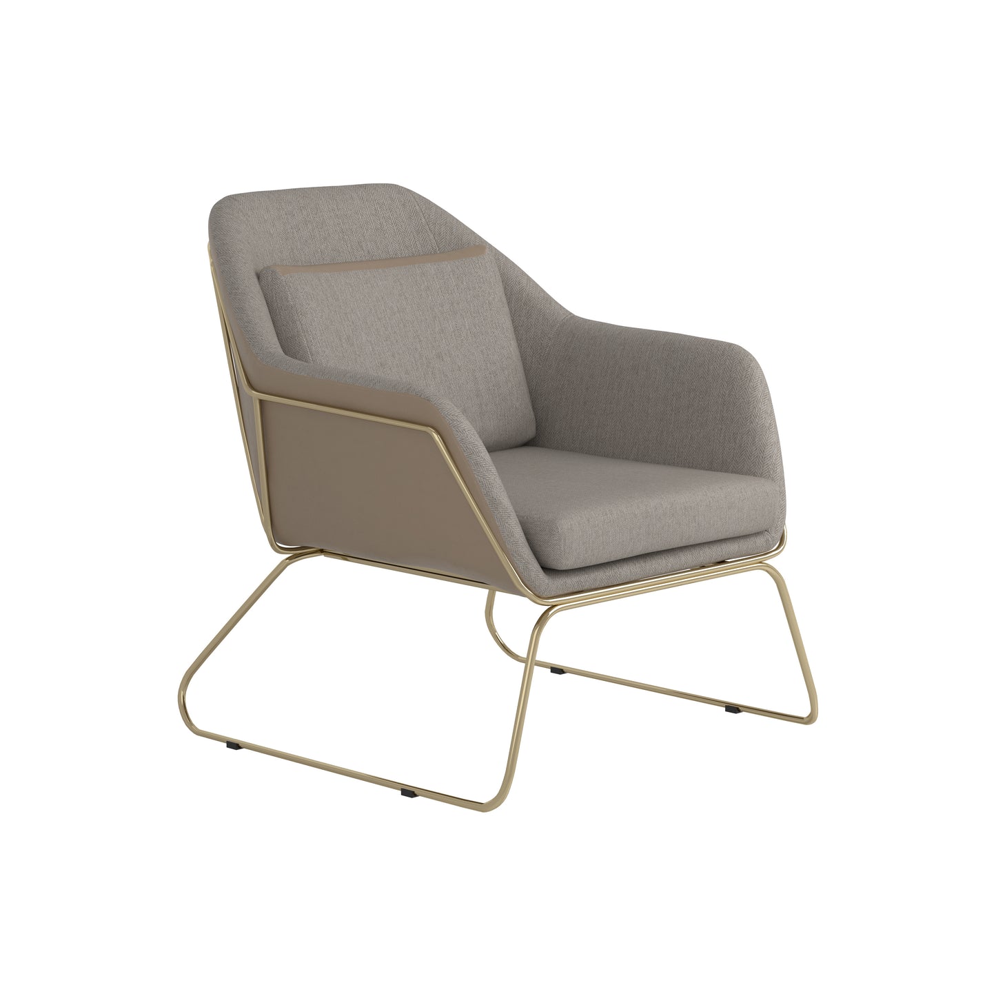Metal Sled Leg Accent Chair Beige - 903981