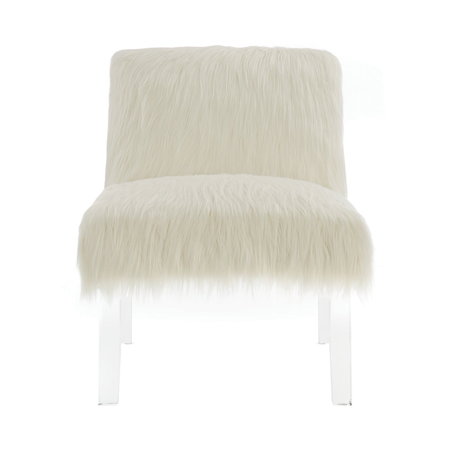 Faux Sheepskin Upholstered Accent Chair White - 904059