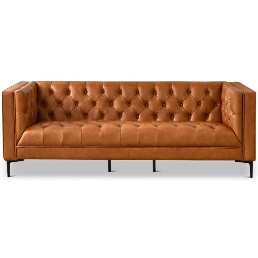 Houston Modern Sofa (Cognac Leather)