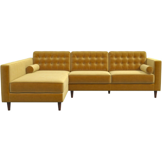 Olson Sectional Sofa (Gold Velvet) Left Chaise