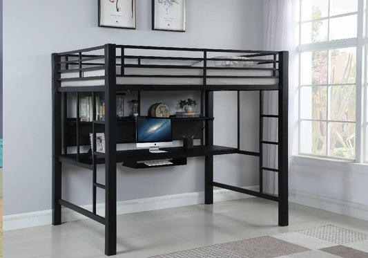 Avalon Full Workstation Loft Bed Black - 460023
