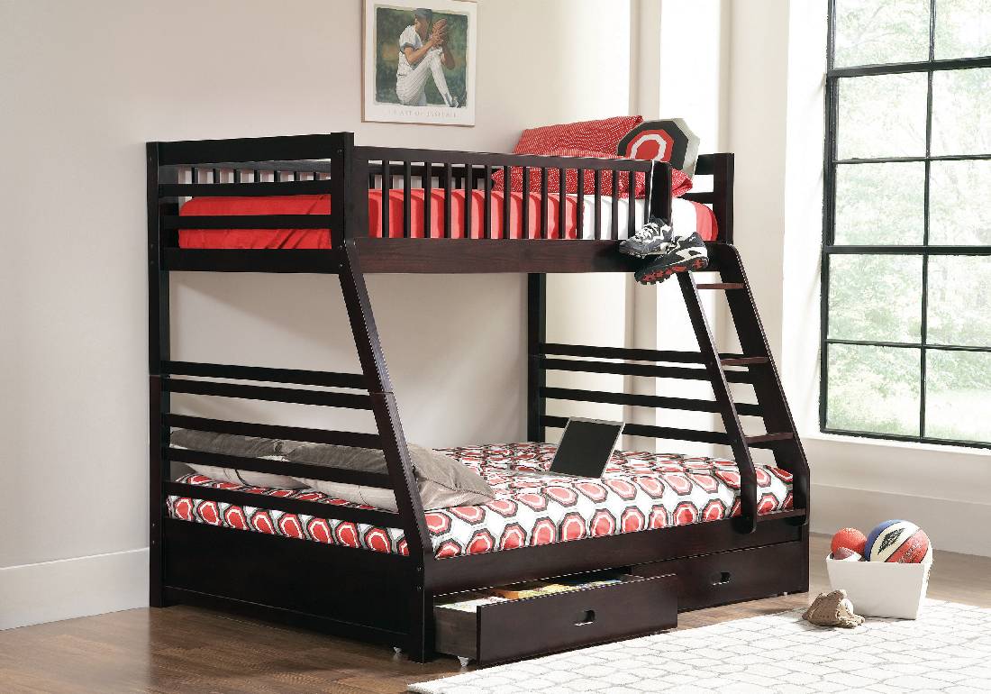Ashton Twin Over Full 2-Drawer Bunk Bed Cappuccino - 460184