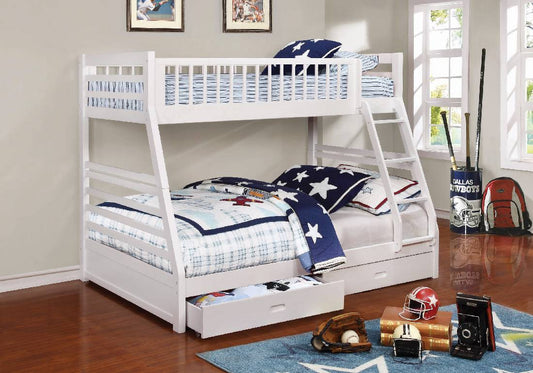 Ashton Twin Over Full 2-Drawer Bunk Bed White - 460180
