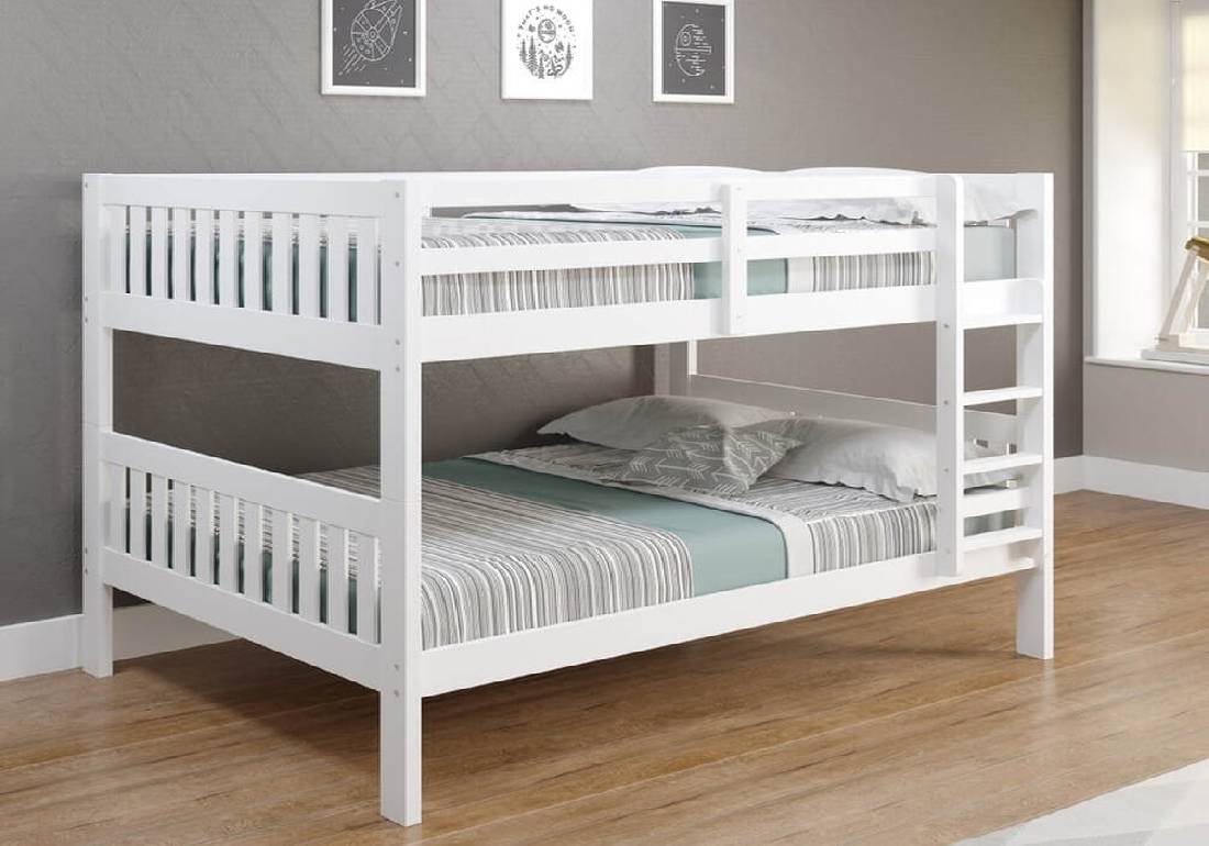 1015 - Full/Full Bunk Bed (White)