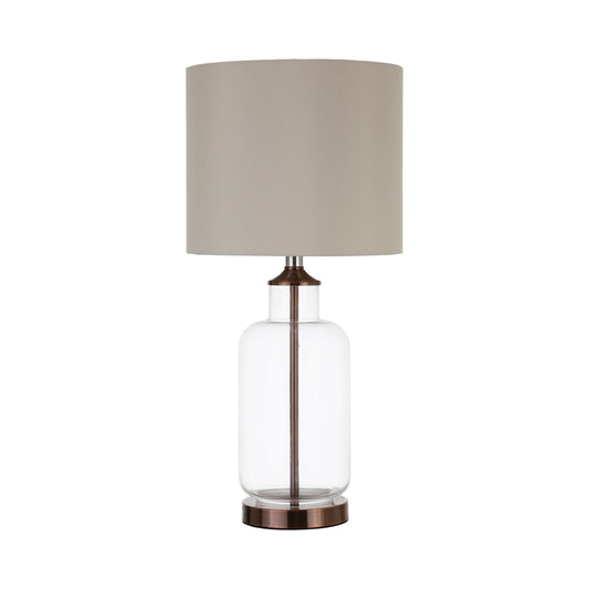 Drum Shade Table Lamp Creamy Beige And Clear - 920015