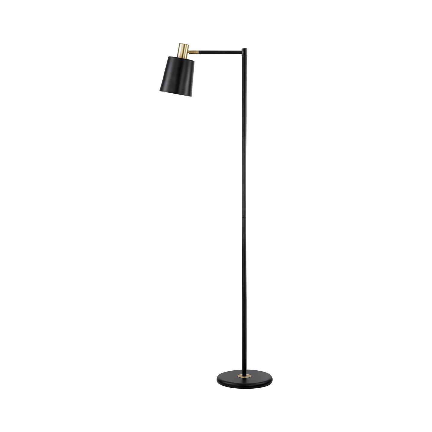 1-Light Floor Lamp With Horn Shade Black - 920080