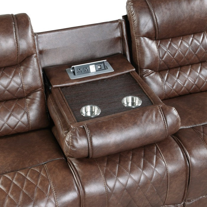 9405BR-3PW (SOFA WITH DROP-DOWN CUP HOLDERS)