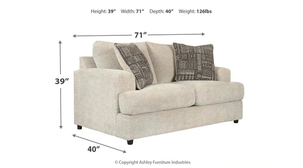 Soletren Stone Loveseat | 9510435