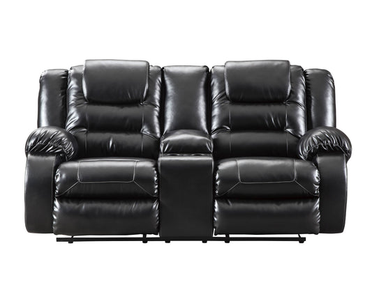 Vacherie Black Reclining Loveseat with Console | 7930894