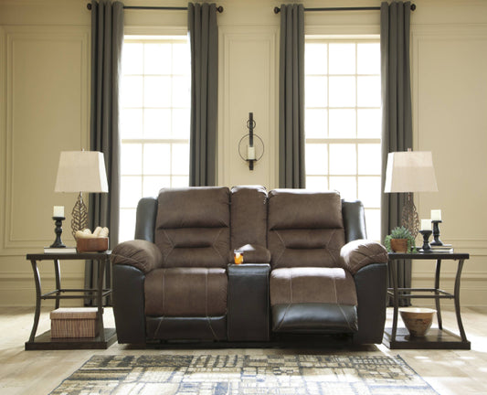 Earhart Chestnut Reclining Loveseat with Console | 2910194