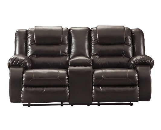 Vacherie Chocolate Reclining Loveseat with Console | 7930794