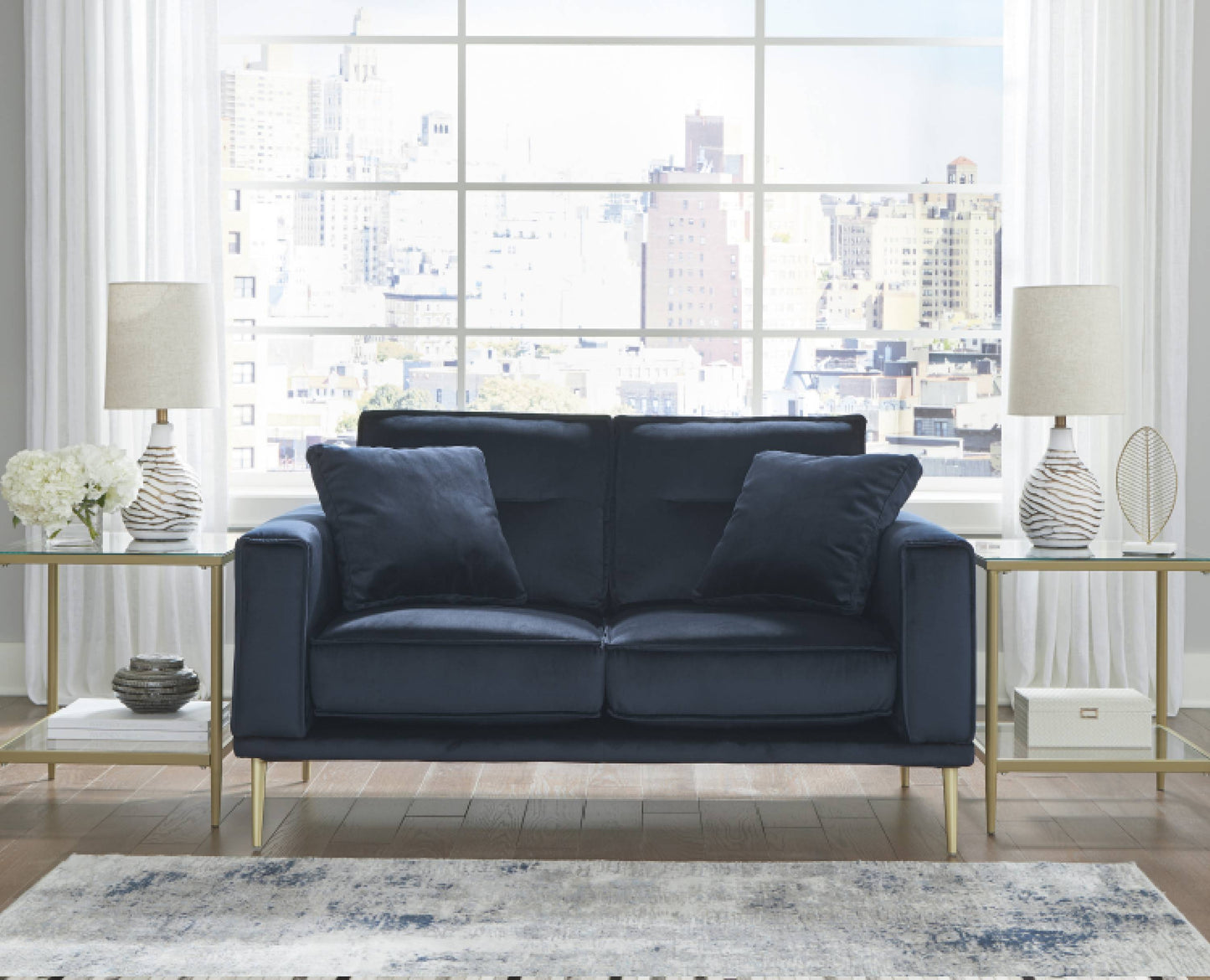 Macleary Navy Loveseat | 8900835