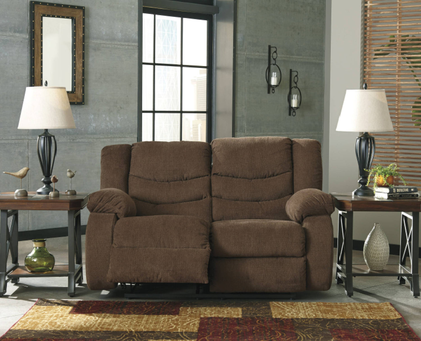 Tulen Chocolate Reclining Loveseat | 9860586