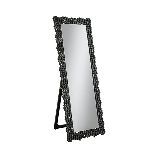 Textural Frame Cheval Floor Mirror Silver And Smoky Grey - 961422