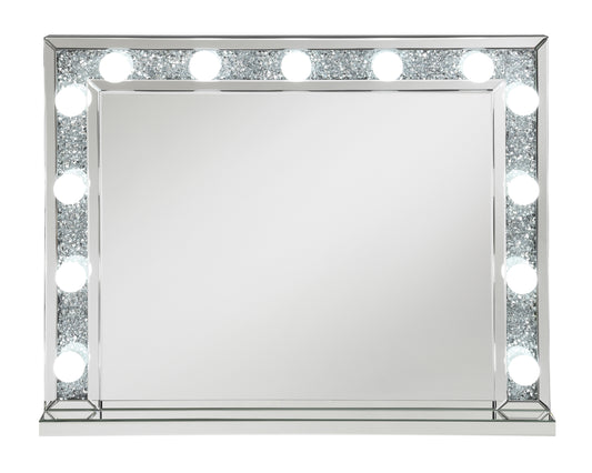 Rectangular Table Mirror With Lighting Silver - 	969525