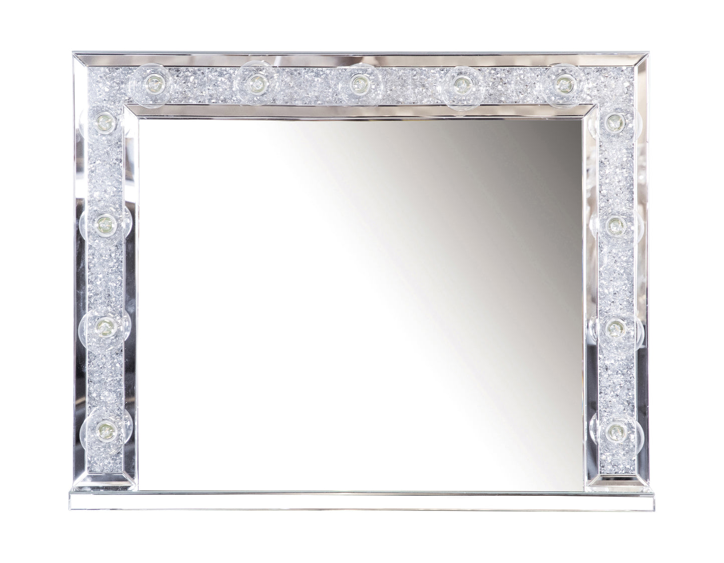 Rectangular Table Mirror With Lighting Silver - 	969525