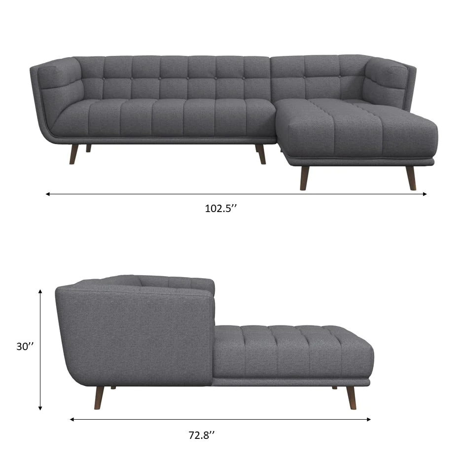 Kano Sectional Sofa (Dark Gray - Left Facing Chaise)