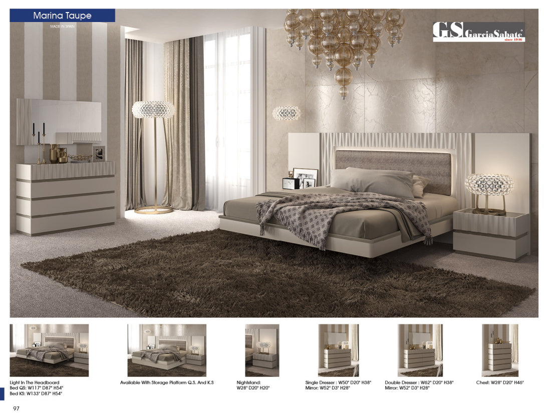 Marina Taupe Bedroom Collection
