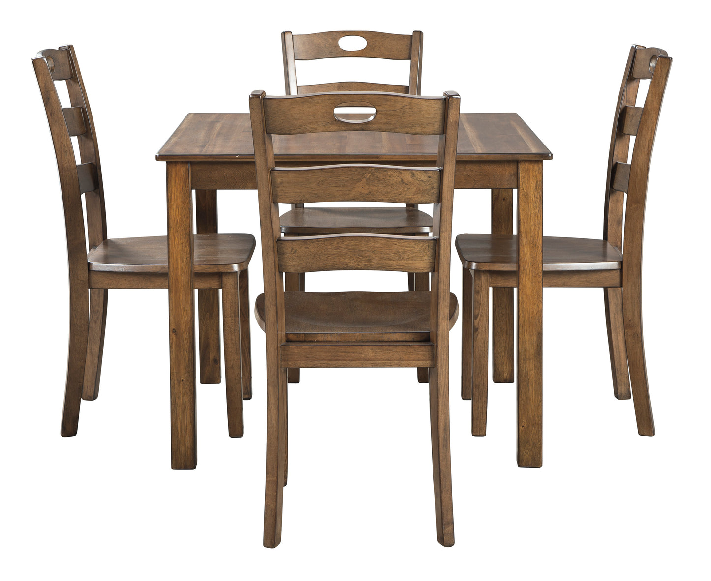 Hazelteen Medium Brown Dining Table and Chairs (Set of 5) | D419-225