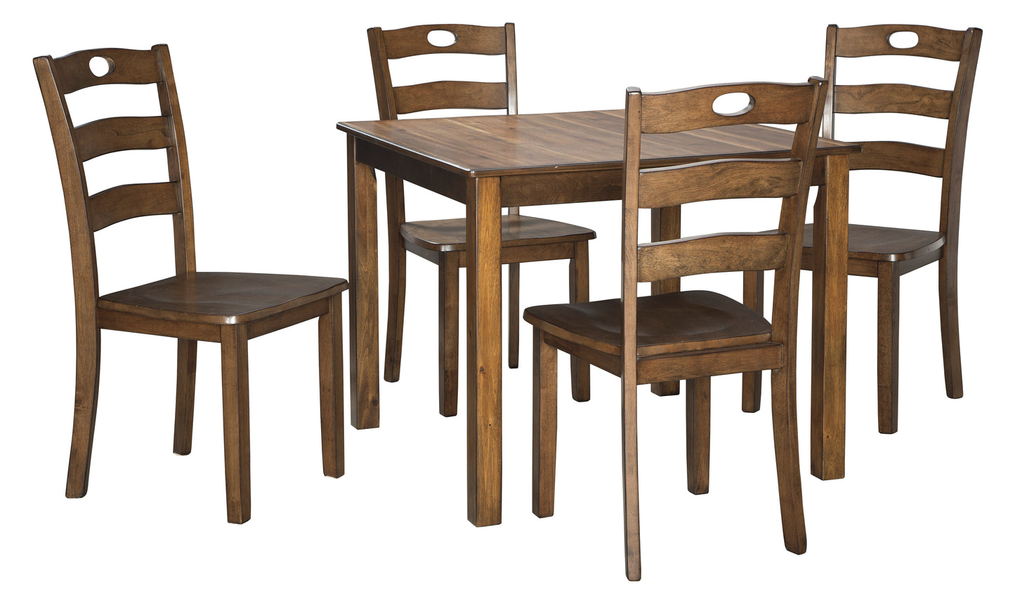 Hazelteen Medium Brown Dining Table and Chairs (Set of 5) | D419-225