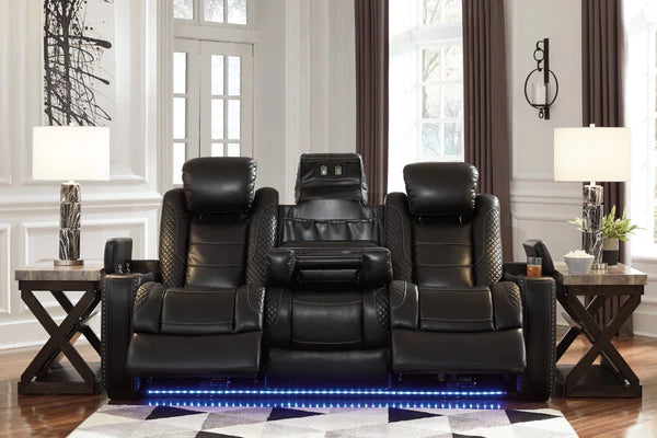 Party Time Midnight Power Reclining Sofa | 3700315