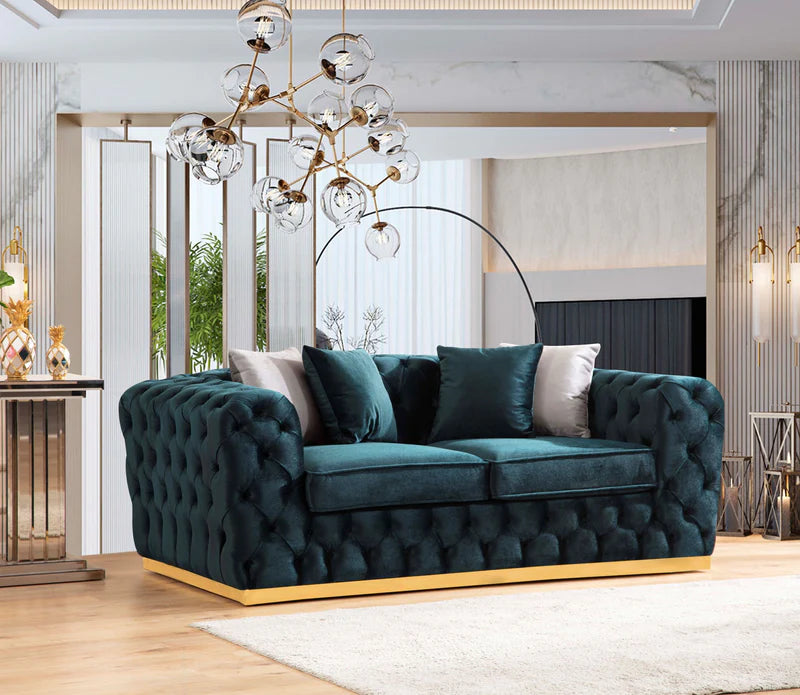 Stella Green Velvet Sofa & Loveseat