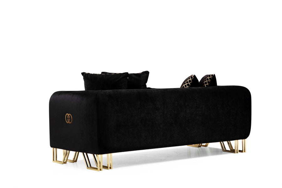 Milano Sofa & Love Set - Babyface Upholstery - Black