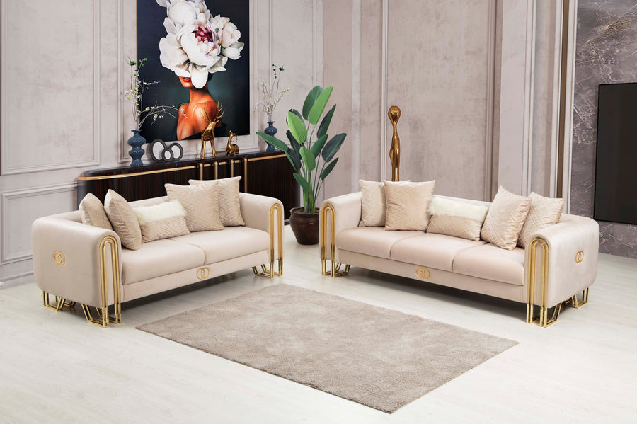 Milano Sofa & Love Set - Babyface Upholstery - Cream