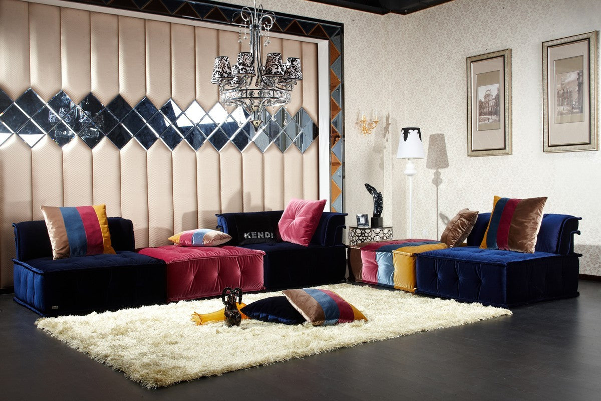Divani Casa Dubai - Contemporary Multicolored Fabric Modular Sectional Sofa