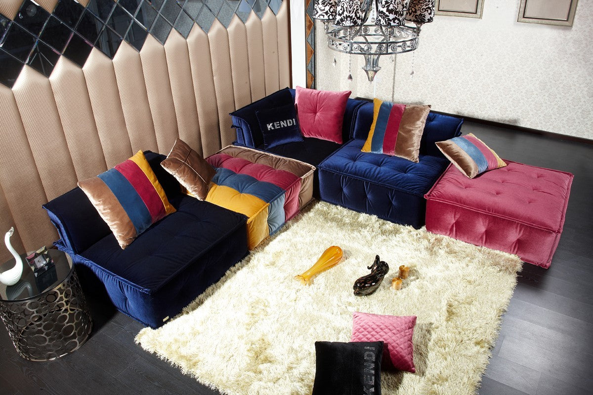 Divani Casa Dubai - Contemporary Multicolored Fabric Modular Sectional Sofa