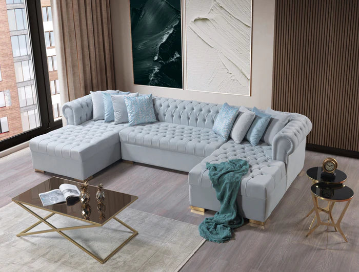 Lauren Pearl Velvet Double Chaise Sectional [ETA: 4/10]