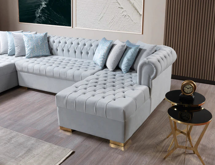 Lauren Pearl Velvet Double Chaise Sectional [ETA: 4/10]