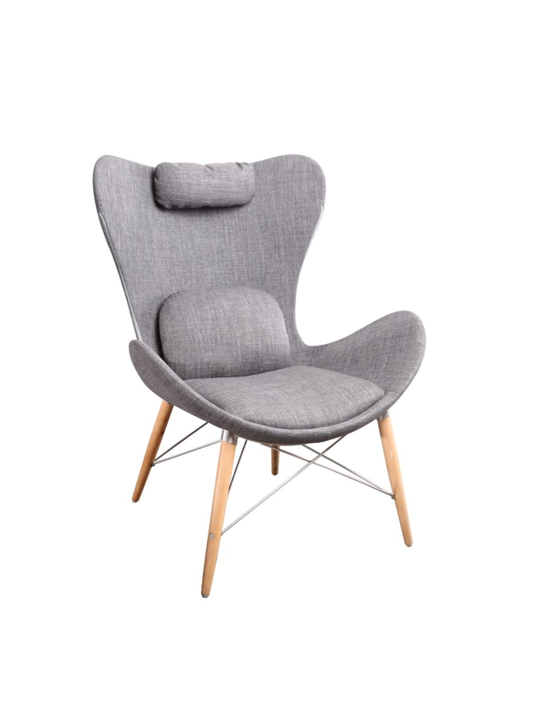 Modrest Britt Modern Grey Fabric Accent Chair