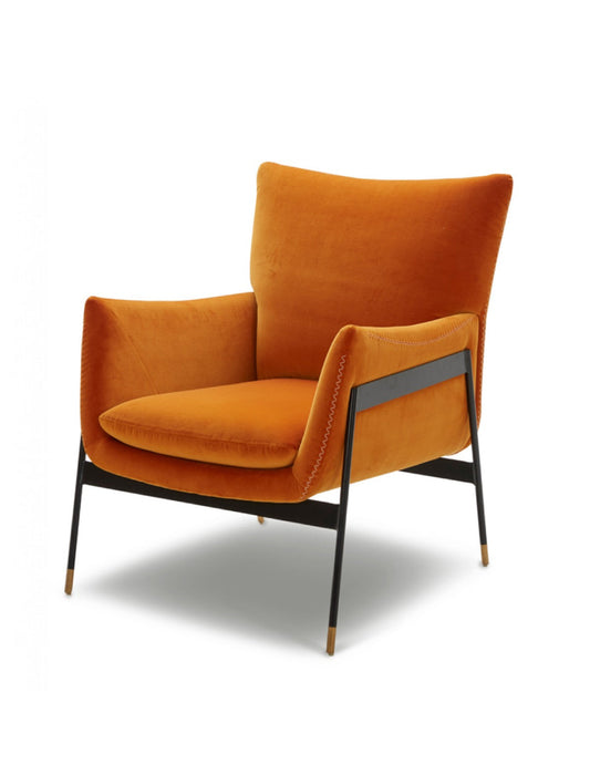 Divani Casa Joseph Modern Orange Fabric Accent Chair