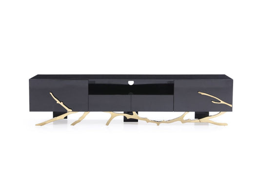 Modrest Legend Modern Black & Champagne Gold TV Stand