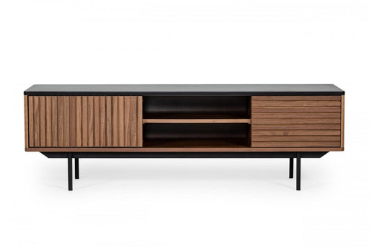 Modrest Maggie - Modern Walnut and Grey TV Stand
