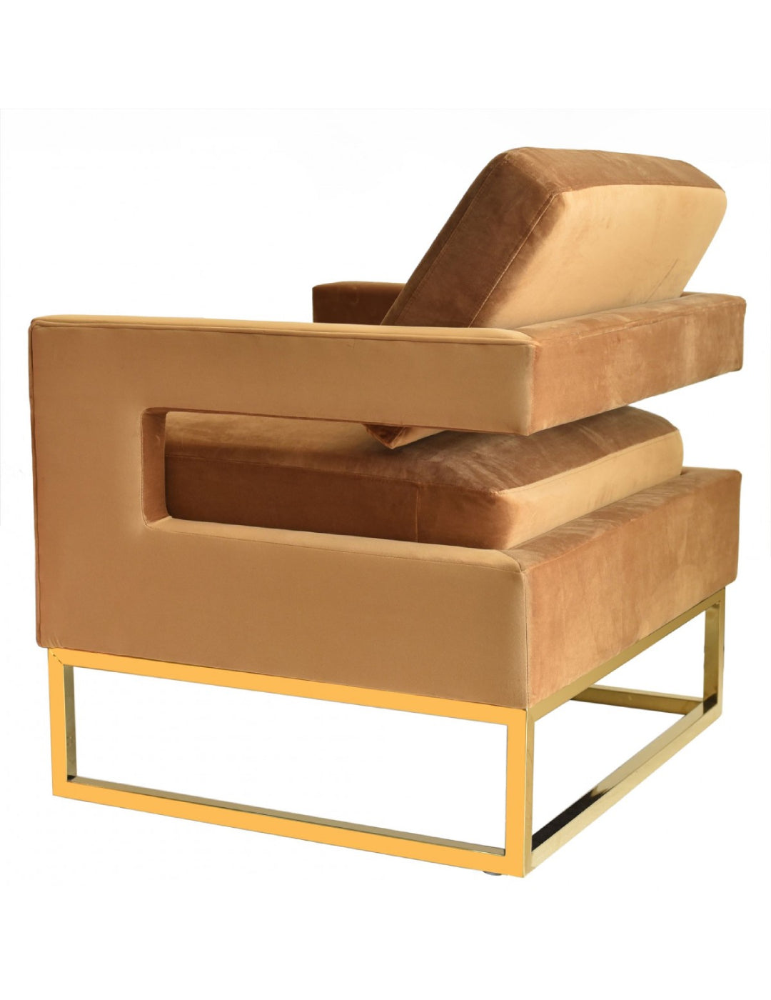 Modrest Edna Modern Velvet & Gold Accent Chair