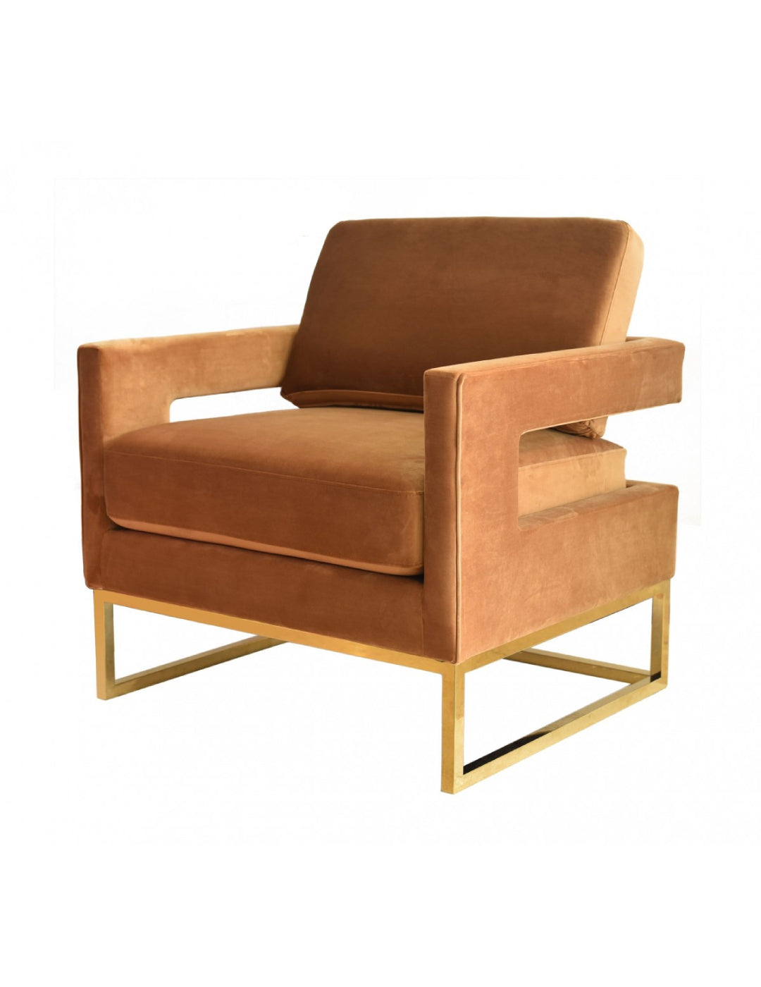 Modrest Edna Modern Velvet & Gold Accent Chair