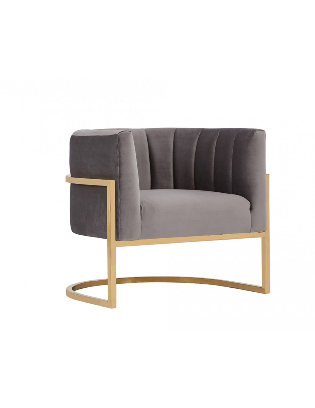 Modrest Landau Modern Velvet & Gold Accent Chair