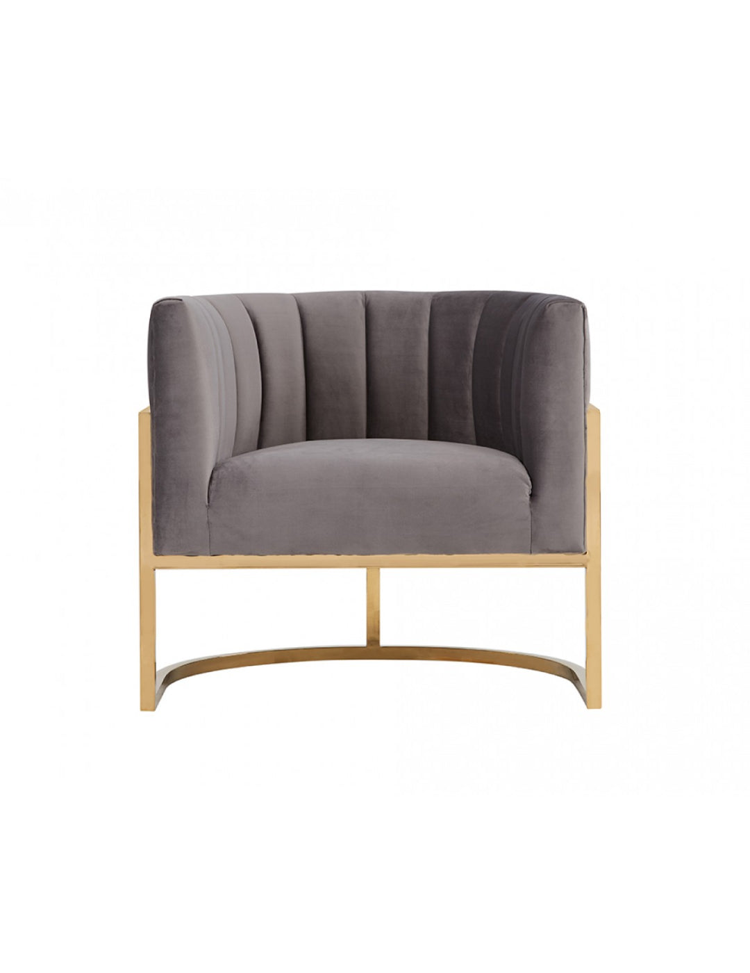 Modrest Landau Modern Velvet & Gold Accent Chair