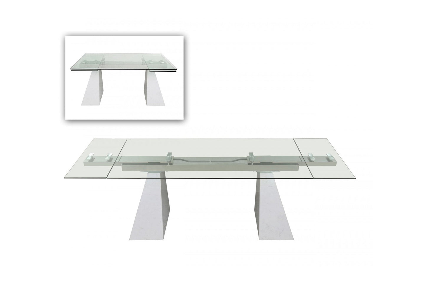 Modrest Latrobe - Modern Extendable Quartz Stone & Glass Dining Table