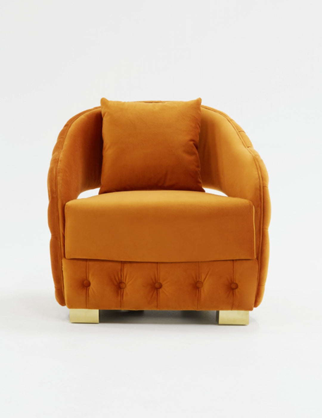 Divani Casa Duarte Modern Orange Velvet Accent Chair