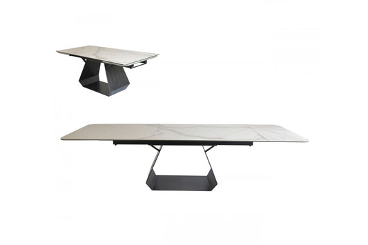 Modrest Howell - Modern White Ceramic Extendable Dining Table
