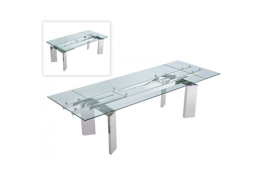Modrest Viking - Modern Extendable Glass Dining Table