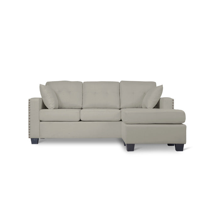 SH3218GRY-3SC REVERSIBLE SOFA CHAISE, GRAY FABRIC