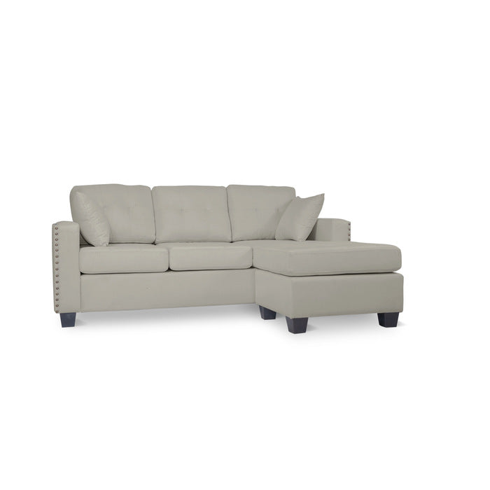 SH3218GRY-3SC REVERSIBLE SOFA CHAISE, GRAY FABRIC